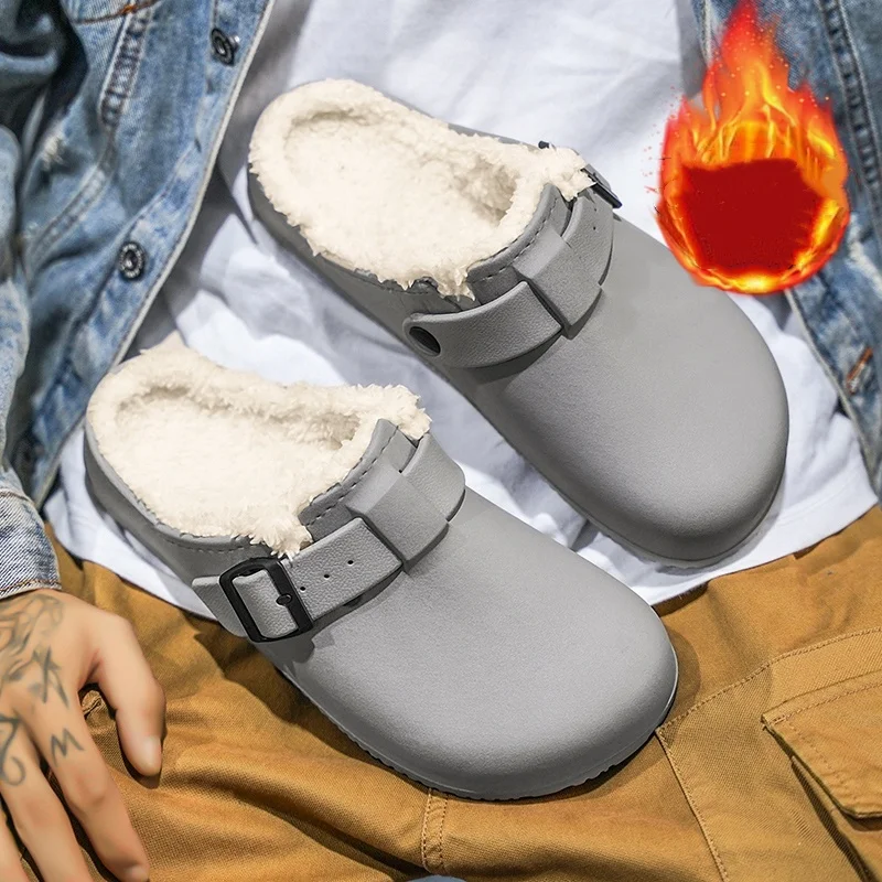 Cotton Slippers for Men and Women, Popular in Autumn and Winter, Fleece-Lined, Thickened, Warm Slippers for Home, Indoor, Non-Slip