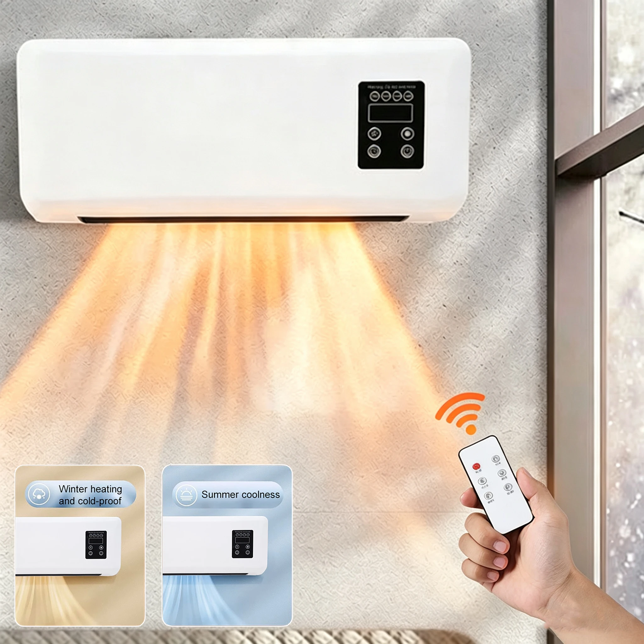 Smart Bathroom Fan - 1500W Wall-mounted Electric Indoor Heater with