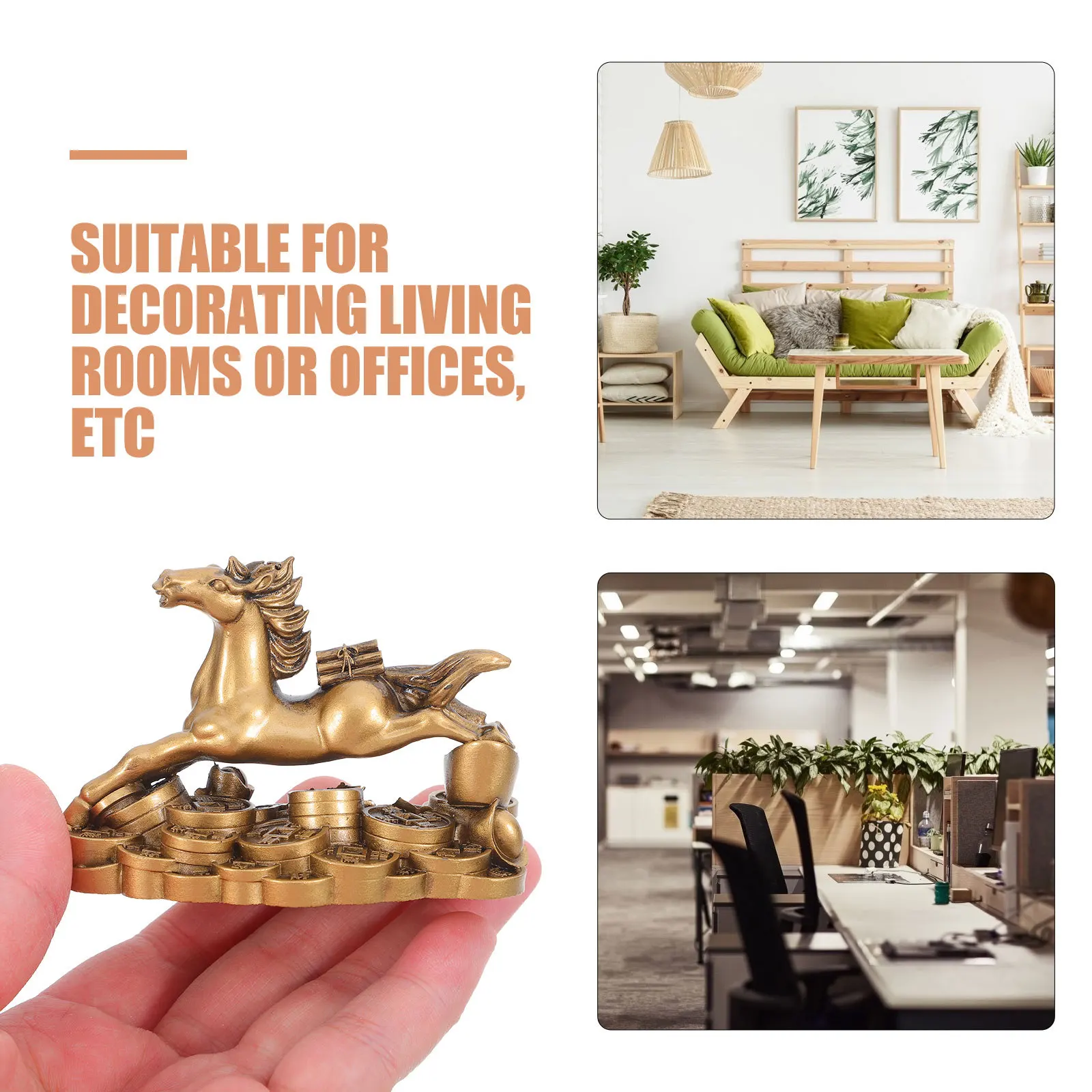 تمثال حصان من الراتنج المزخرف رمز القوة والنجاح مثالي لغرفة المعيشة والمكتب ومدخل الديكور هدية الازدهار