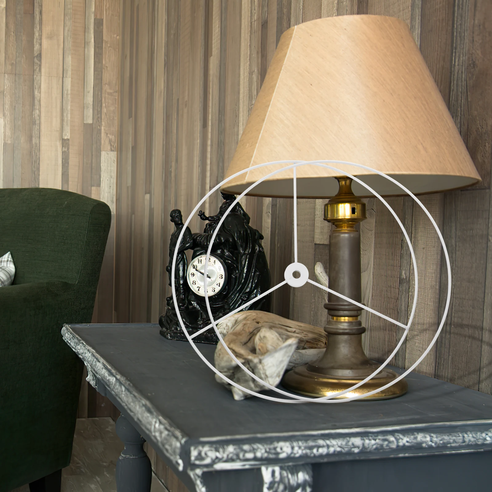 Abat-jour universel en fer rond bricolage support de plafonnier cadre de lampe en métal pour pendentif lustre abat-jour support lumière