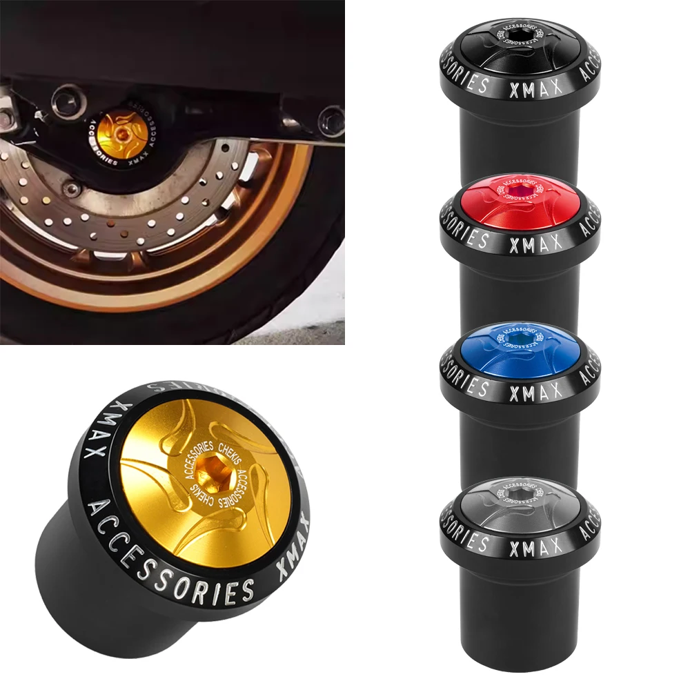 

Motorcycle Rear Axle Fork Cap For Yamaha XMAX300 XMAX 300 2018-2025 Nut Cover Wheel Axle Slider Screw Decoration Accessories