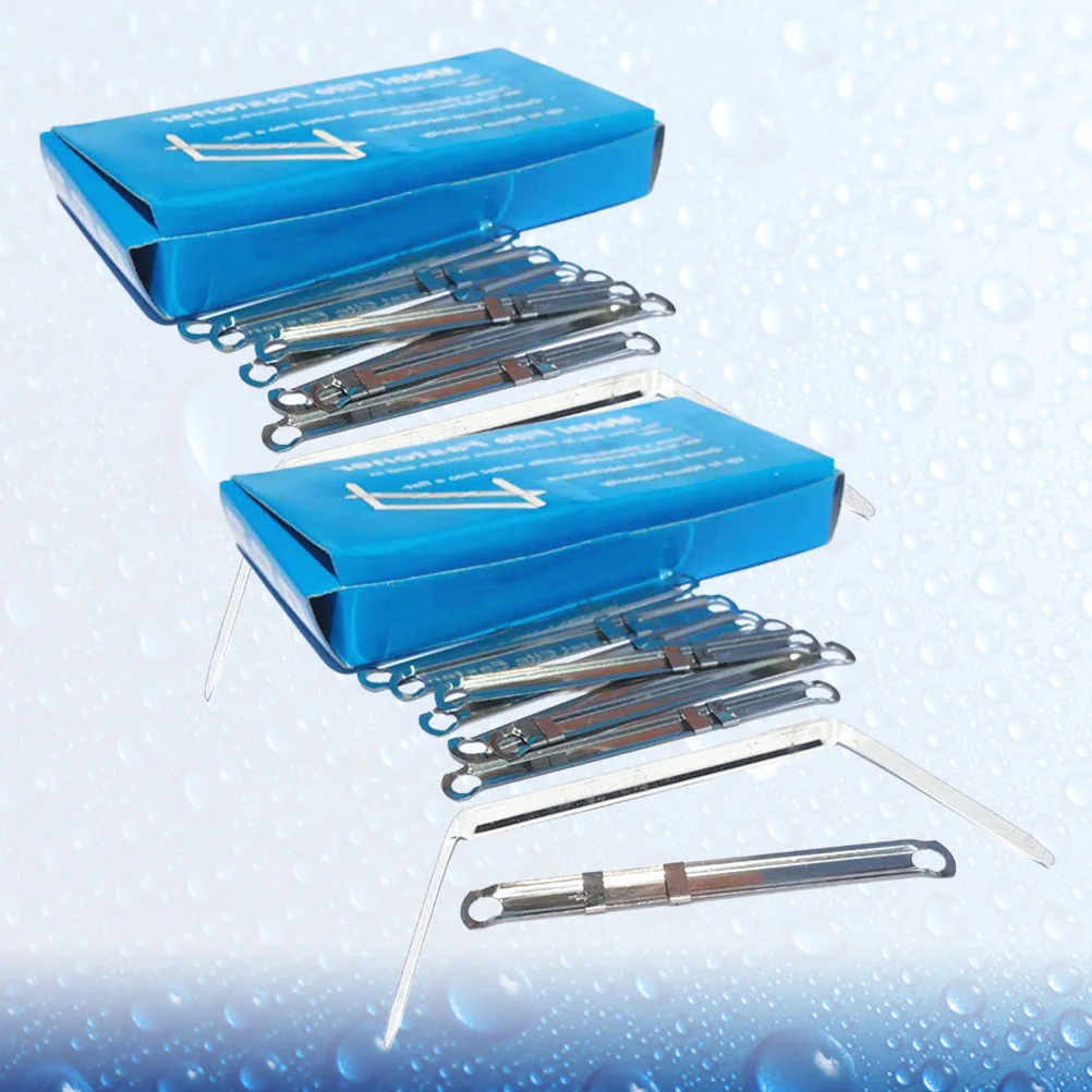 100 Pcs Pointy Metalbindingclipbindingringbindingstrip Binder Clips Bookbinding 8X13cm Prong Paper Fastener Base Practical