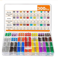 300 Pieces Of Car Fuse Combination Kit, 160 Mini Blade Fuses, 90 Standard Automatic Fuses, 50 Mini Fuses For Cars RVs trucks mot