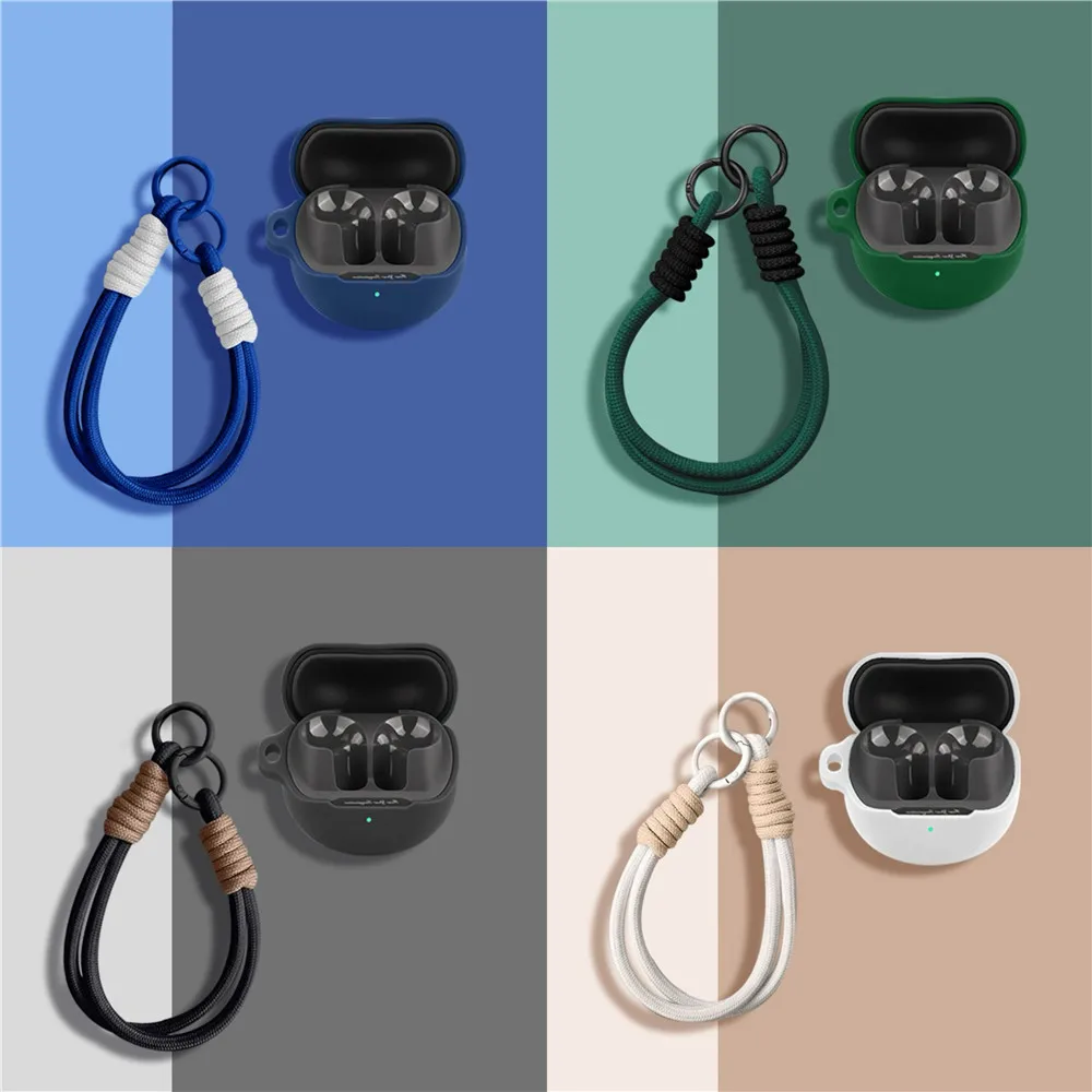 For SoundPEATS Air5/Air5 Lite Silicone Headphone Case Soft Cover Suitable For SoundPEATS Air5 Lite Protective Sleeve With Rope