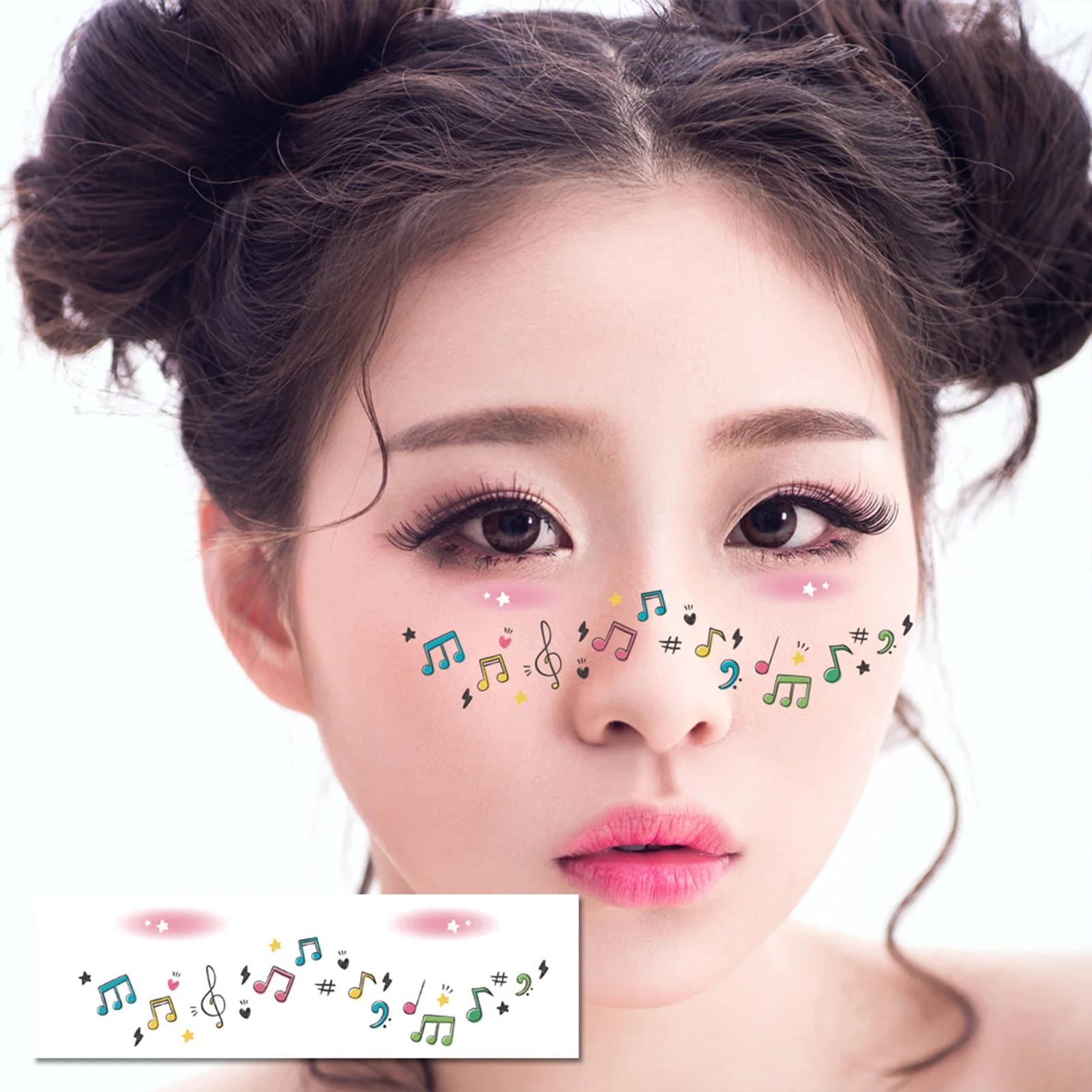 Makeup Blush Tattoo Sticker Multi Design Make Up Pattern Tattoos Sticker Suitable for Party Vacations Outfit