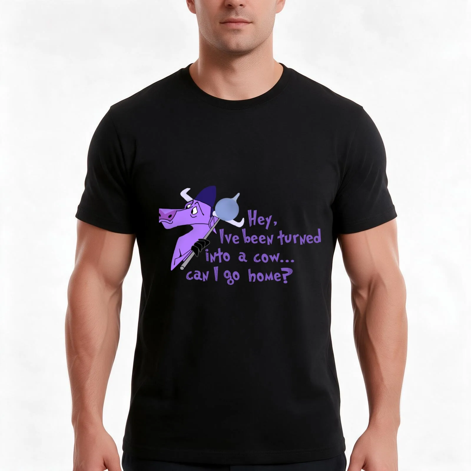 I've Been Turned Into A Cow Scoop T-Shirt, Summer Casual Cotton Tee, Oversized Streetwear Tops, Vintage Graphic Print