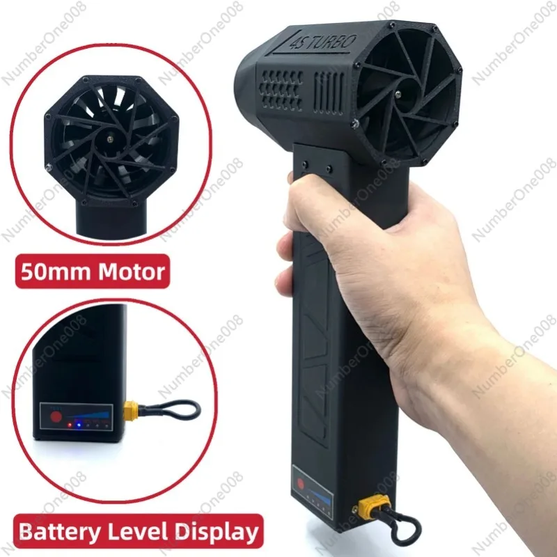 4S Turbofan 500W High Power Jet Fan 50mm Brushless Motor 1300g Thrust Handheld Dust Blower Adjustable Speed Powerful Air Blower