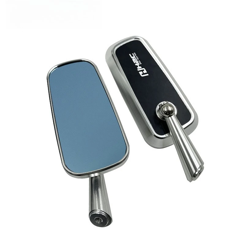 Hot-selling motorcycle electric vehicle aluminum alloy rearview mirror blue and white glass anti-glare rearview mirror