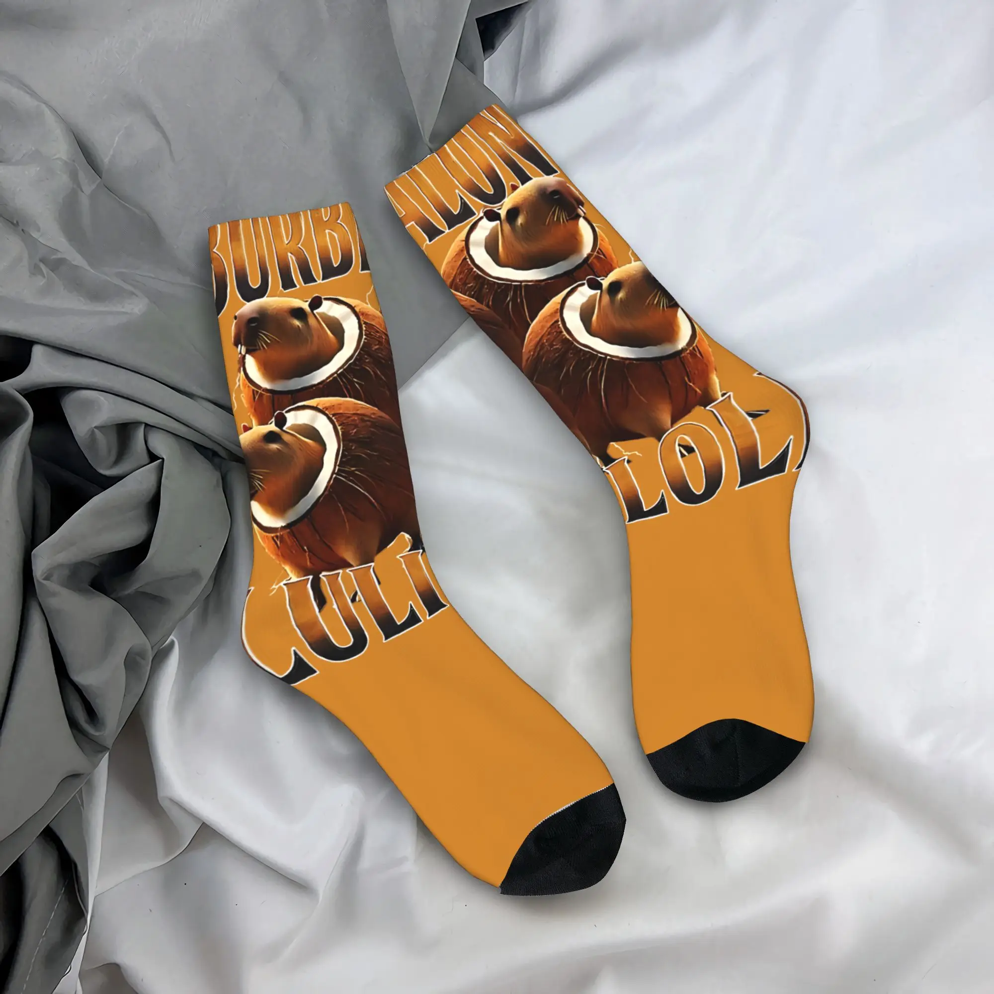 Brainrot Meme Italian Brain Rot Stockings  Funny Socks Women Men Soft Breathable Socks Autumn Climbing Printed Non Slip Socks