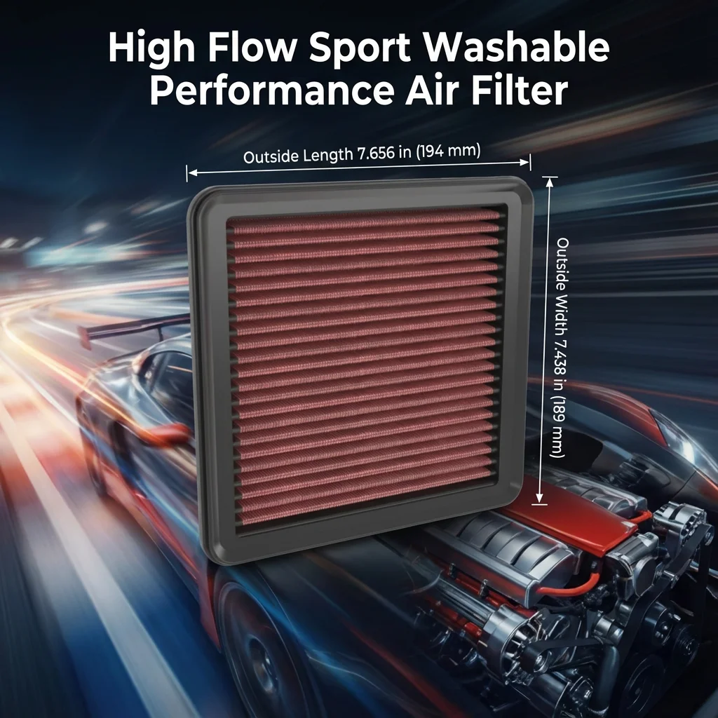 

for Acura Integra Honda Civic CR-V Accord 2022-2026 1.5 High Flow Sport Washable Performance Air Filter 33-5120 1722064AA00