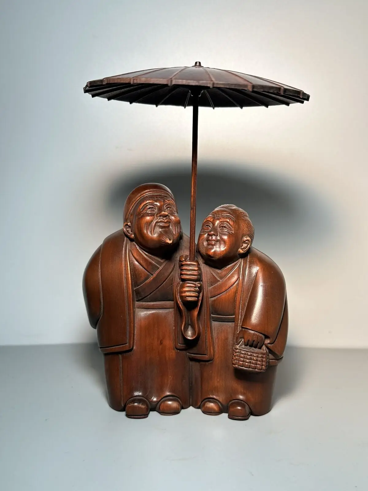 Old Collection Woodcarving exquisite handicraft - White Headed Elderly Care Decoration