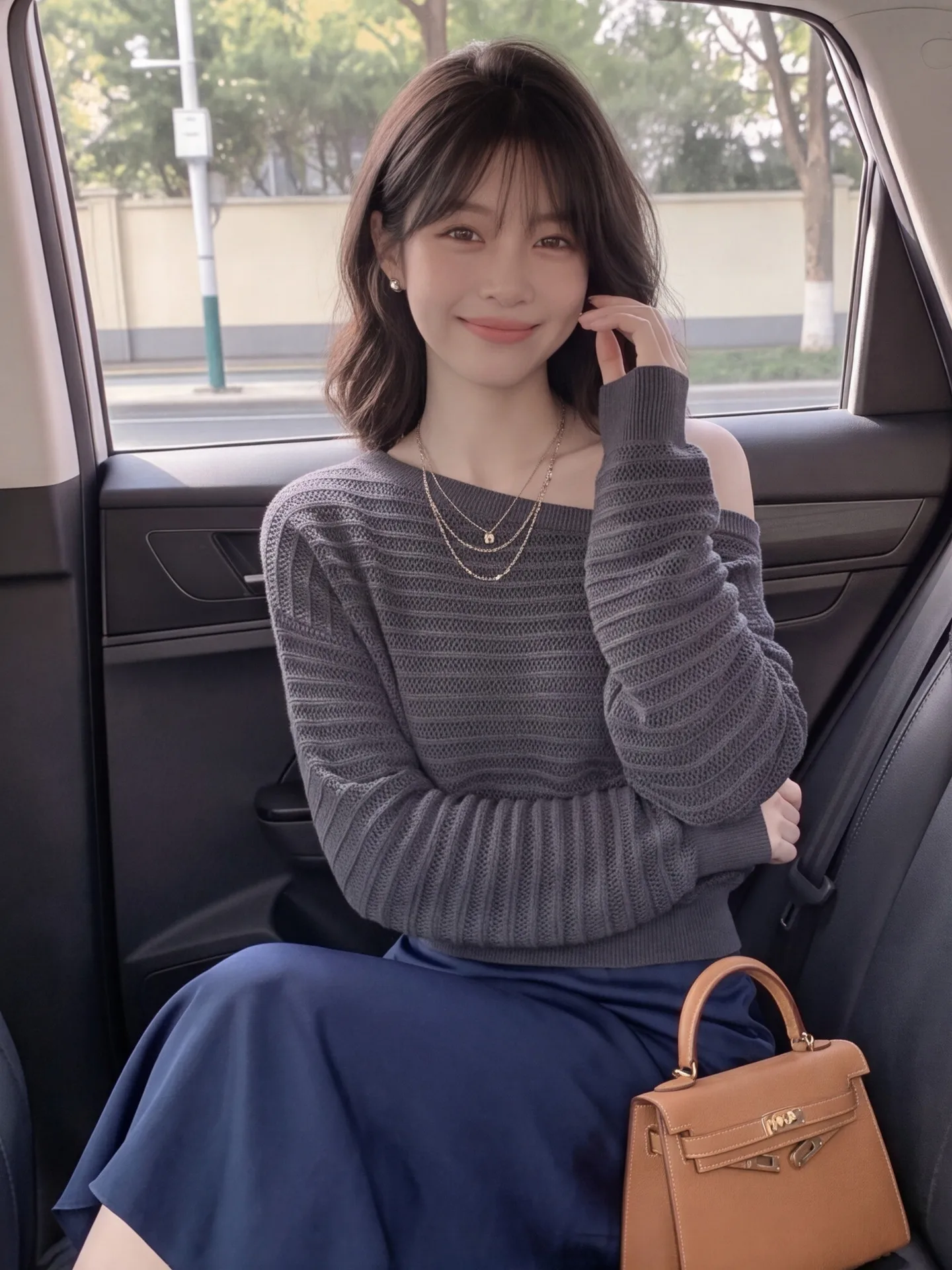 Ladies Loose Knitted Hollow out Woolen Sweater Casual Style Shoulder Bared Outerwear Autumn Fashion Soft Long Sleeve Citywalk