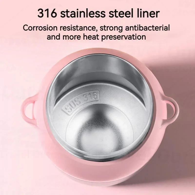 Thermos cup for women's high-value straw cup stainless steel large capacity portable cute water cup cup