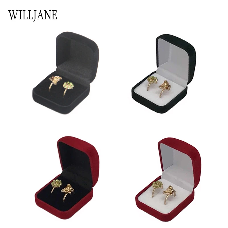 Großhandel Doppel Hochzeit Ringe Box Samt Engagement Zeremonie valentinstag Geschenk Paar Ring Schmuck Verpackung Lagerung Veranstalter