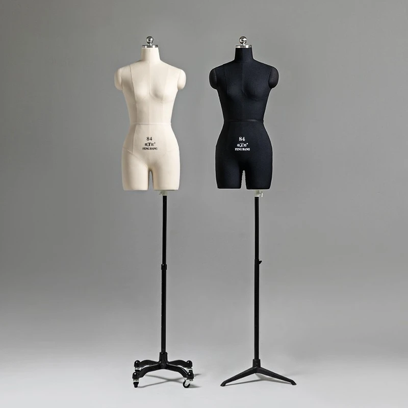 Foam Body Female Mannequins Set Up Cotton Fabric Sewing Mannequin for Clothing Design Dress Display Stand Can Be Pined Model