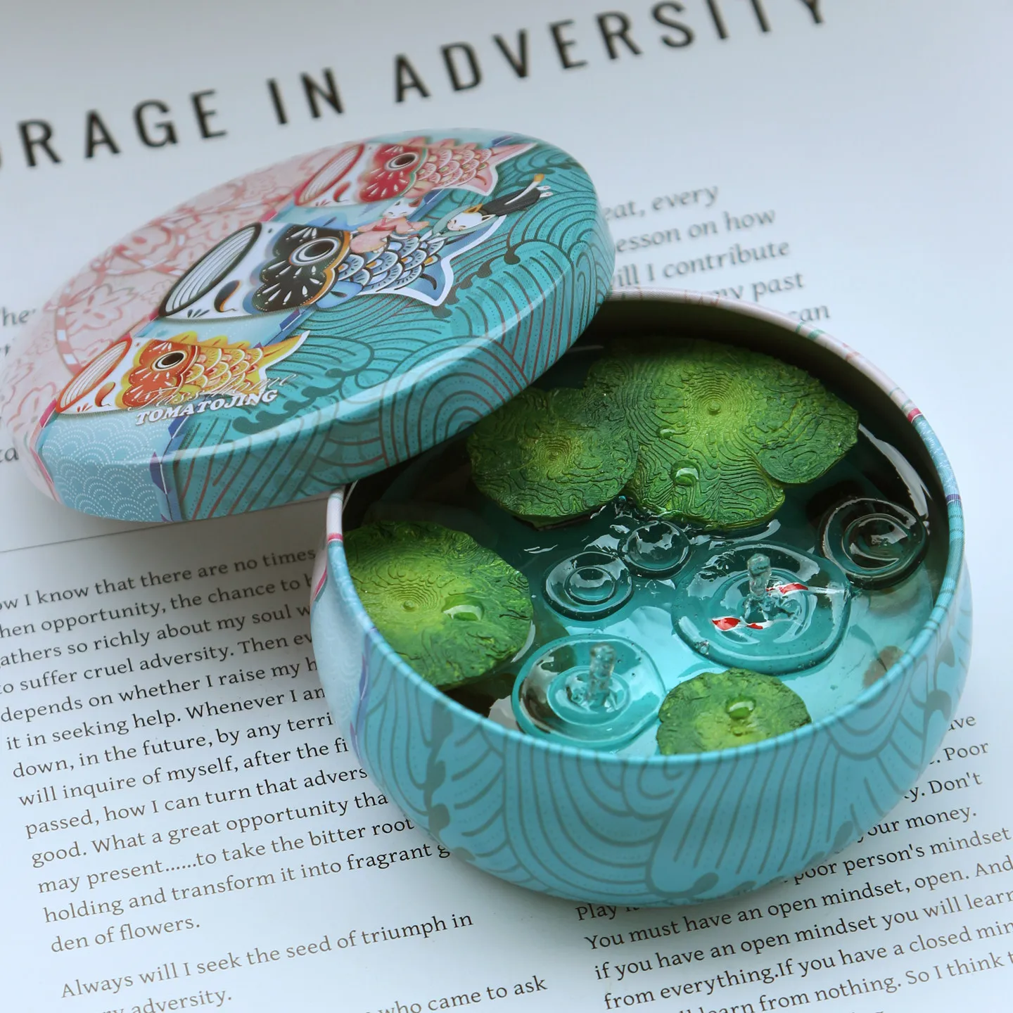NEW Handmade Summer Lotus Pond Iron Box Micro Landscape Decoration Healing Desktop Decoration Creative Friends' Birthday Gift