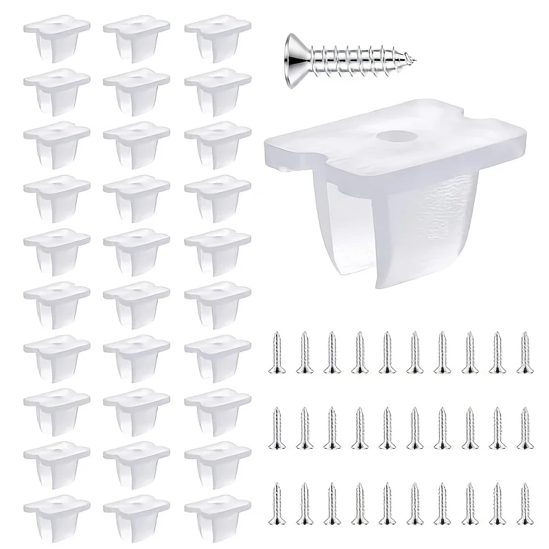 LED Strip Light Mounting Clips/Brackets, Neon Light Mounting Clips, Fixing Clips with Screws, Suitable for 6/8mm LED Strip