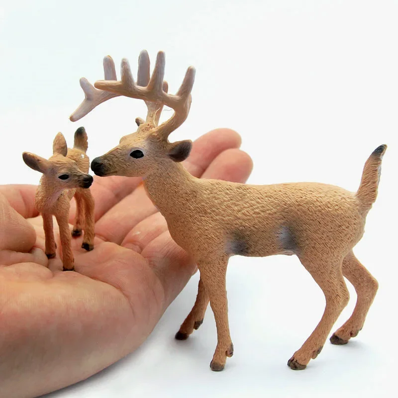 1Pcs Simulation Deer Model Figure Plastic PVC Vivid Wild Animal Landscape Ornament DIY Garden Miniature Accessories Supplies