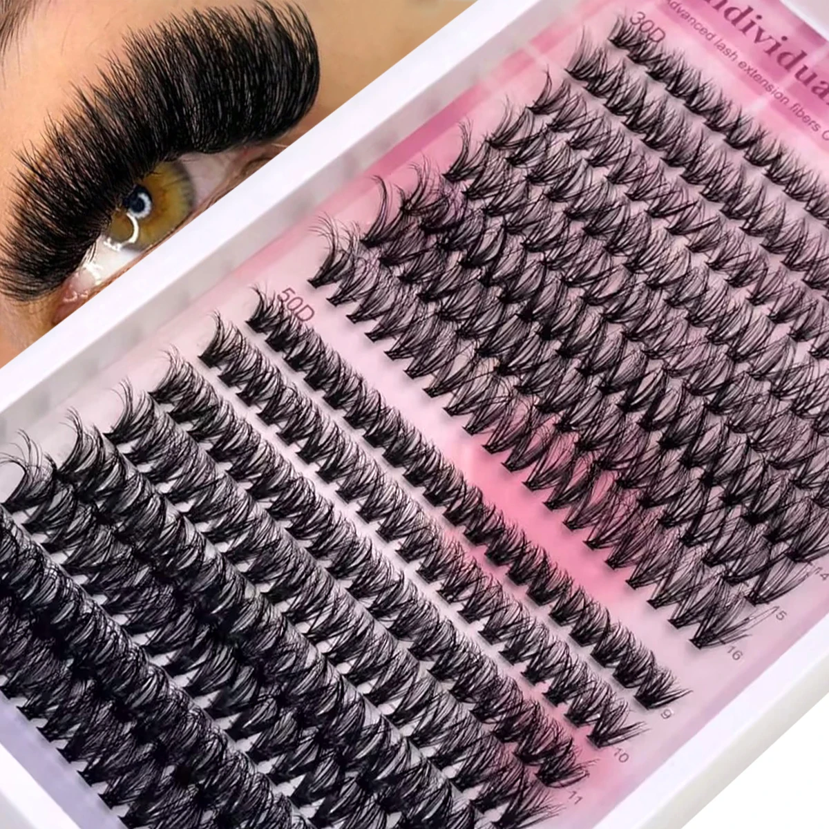 30D-50D 3D Mink Eyelashes Eyelash Extension Natural Individual False Lashes Russian Volume Lash Makeup Cilia Cili