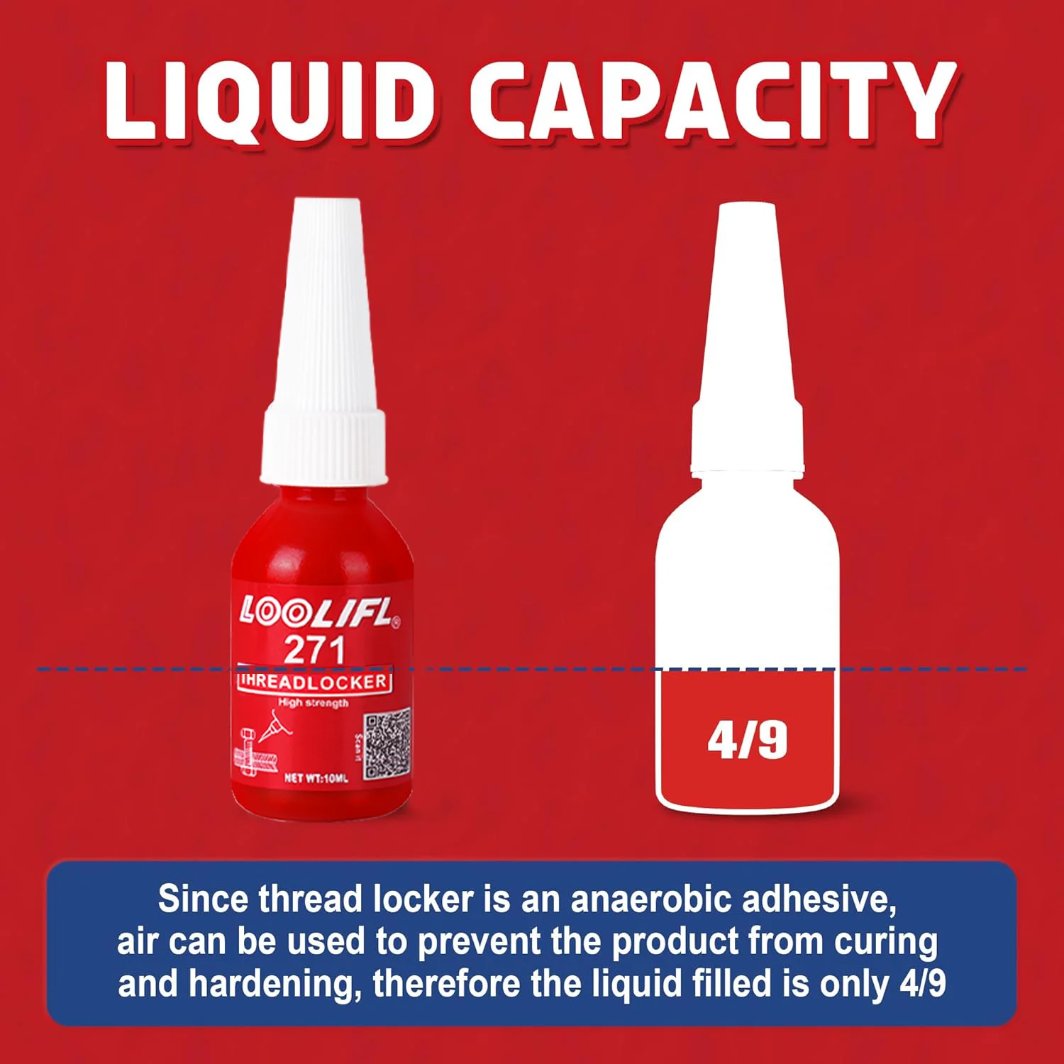 Best-selling high-strength 271 screw glue, waterproof and vibration-proof, resistant to high and low temperatures, bonding tools