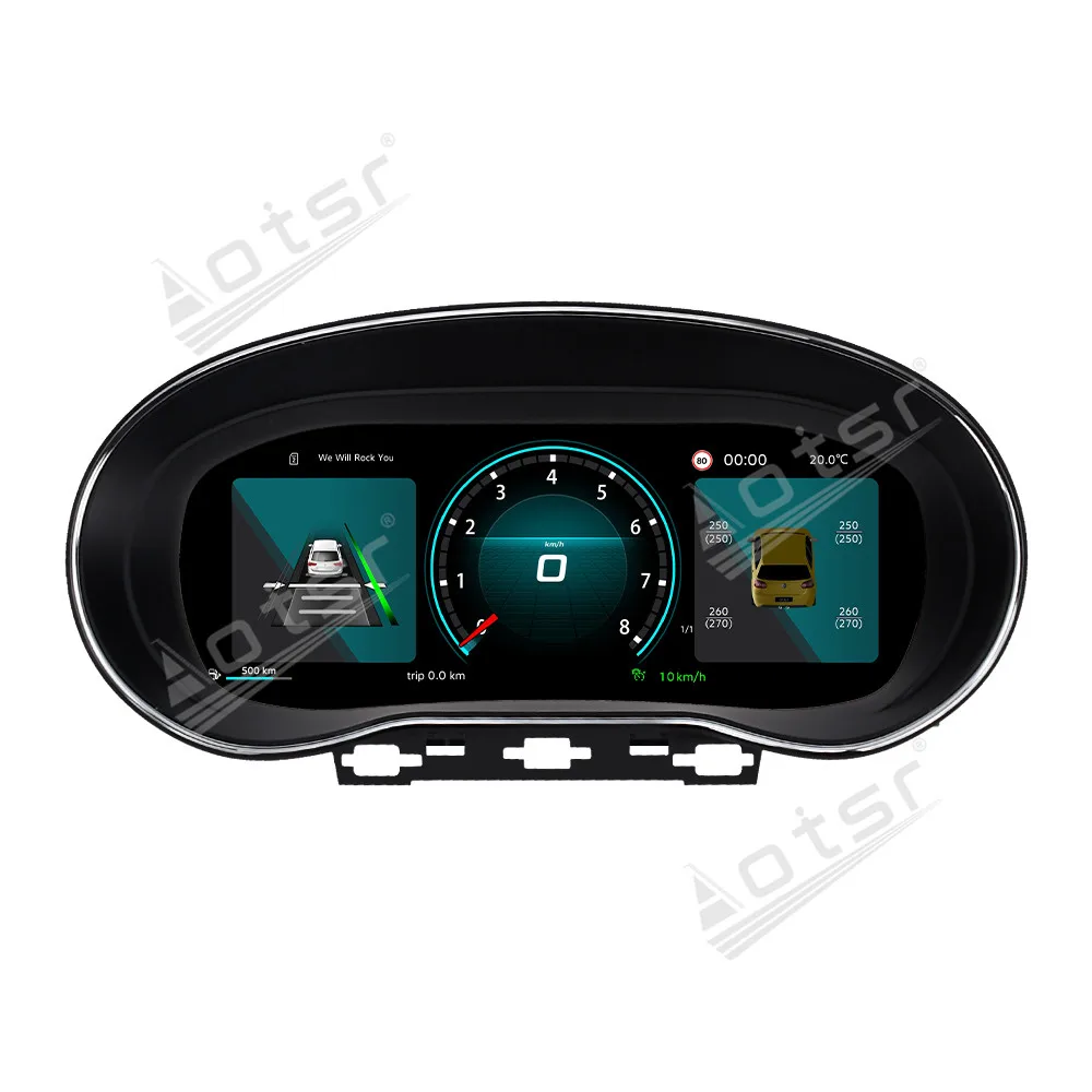 مجموعة أدوات LCD كاملة لسيارة Volkswagen POLO 2009-2016 لوحة القيادة الرقمية قمرة القيادة مجموعة ترقية أدوات افتراضية #5