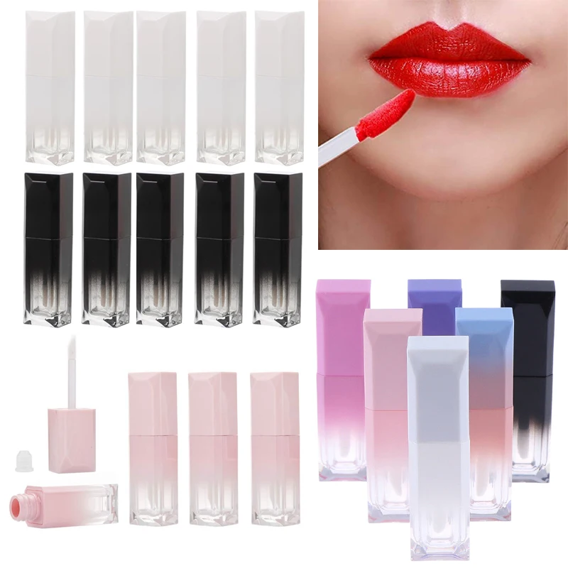 50 Stuks 5G/5Ml Draagbare Gradiënt Kleur Lipgloss Buizen Flessen Diy Hervulbare Lege Lippenbalsem Lippenstift Cosmetica Containers