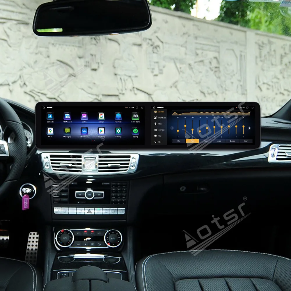 Dual 12.3 Inch Android Car Upgrade Radio Stereo for Mercedes-Benz CLS 2012-2014 with Carplay GPS HD Touch Screen Navigation