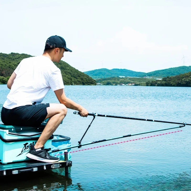 

‌Telescopic Carbon Fishing Rod Rest‌ - Magnesium Alloy Hook Keeper with Dual Lock Multi-Terrain Rod Stand for Boat/Shore Fishing