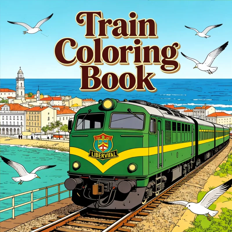 Cross-border hot-selling train coloring book coloring book for girls doodle coloring book coloring book