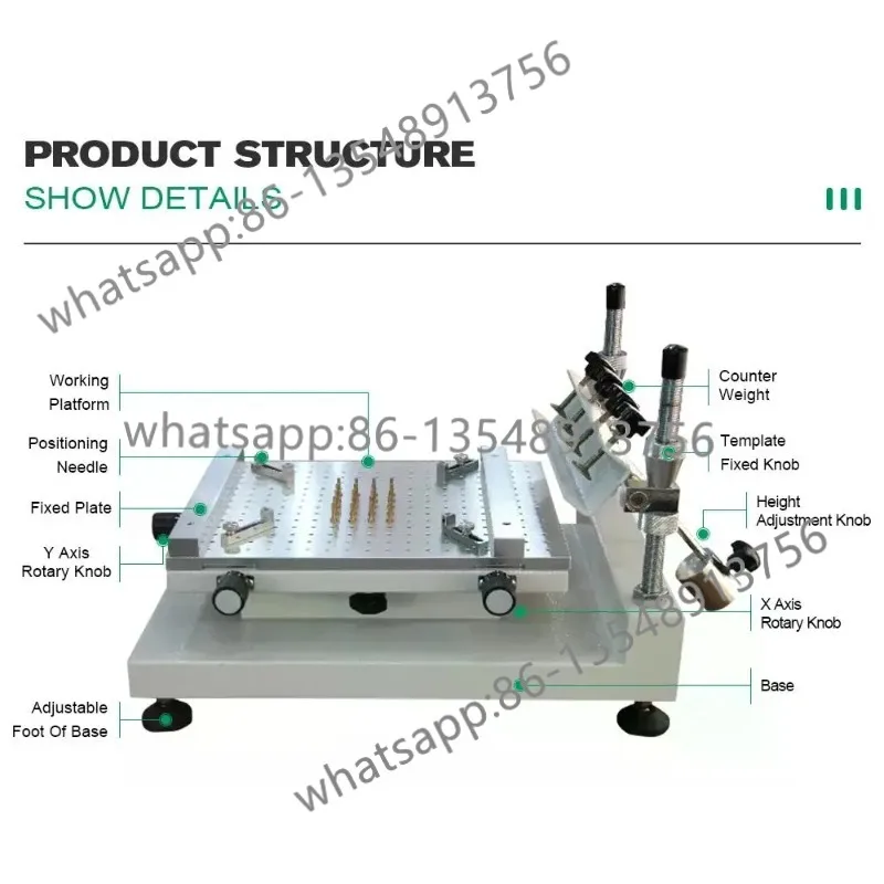 

Zb3040h ручной регулируемый высокоточный трафаретный шаблон принтера SMT сварочный картон 300*400 мм производство печатных плат
