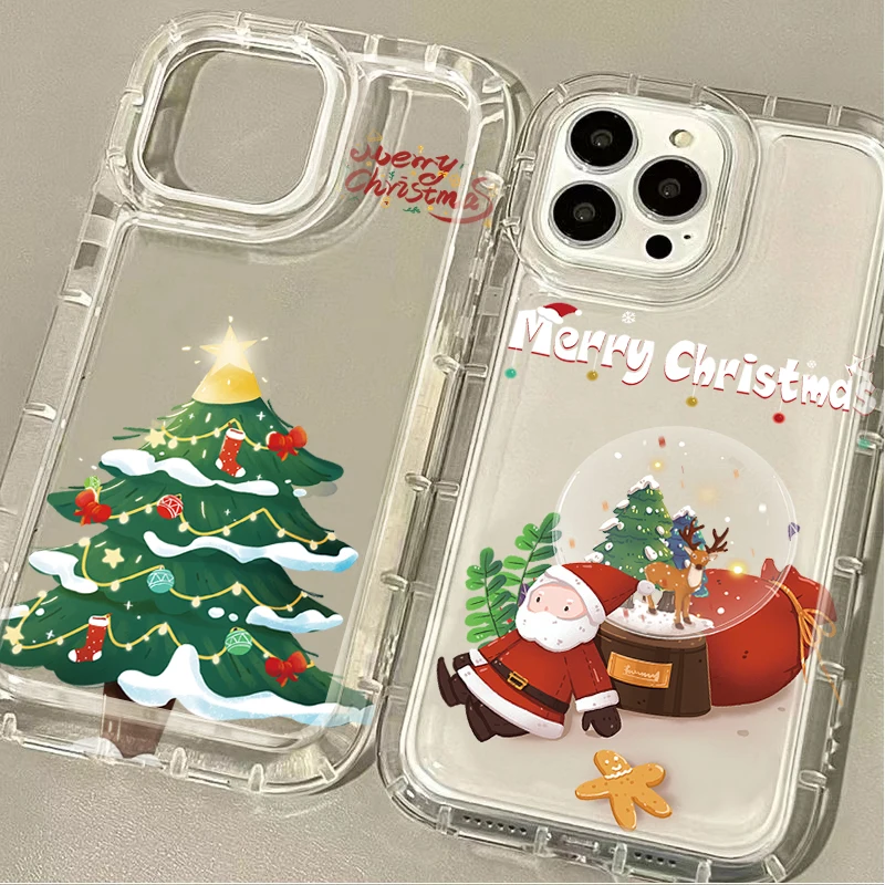 Cartoon Father Christmas Clear Case for Xiaomi 13T 12T 14 13 12 Pro 10 11 Lite 5G NE POCO X6 X5 X4 GT X3 NFC F3 F4 F5 F6 Pro M5S