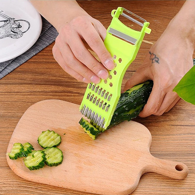 متعددة الوظائف الخضار الفاكهة مقشرة مبشرة اليد Slicer مزدوجة رئيس القاطع الخيار الجزرة البطاطس سكين المطبخ الأدوات المنزلية