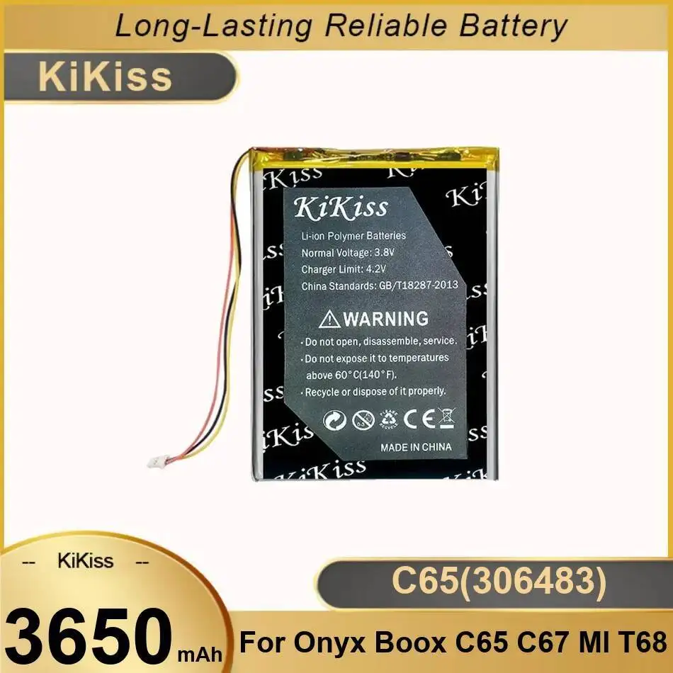 

E - Book Reader Battery C65 306483 3650Mah Fast Charging For Onyx Boox C67 ML T68