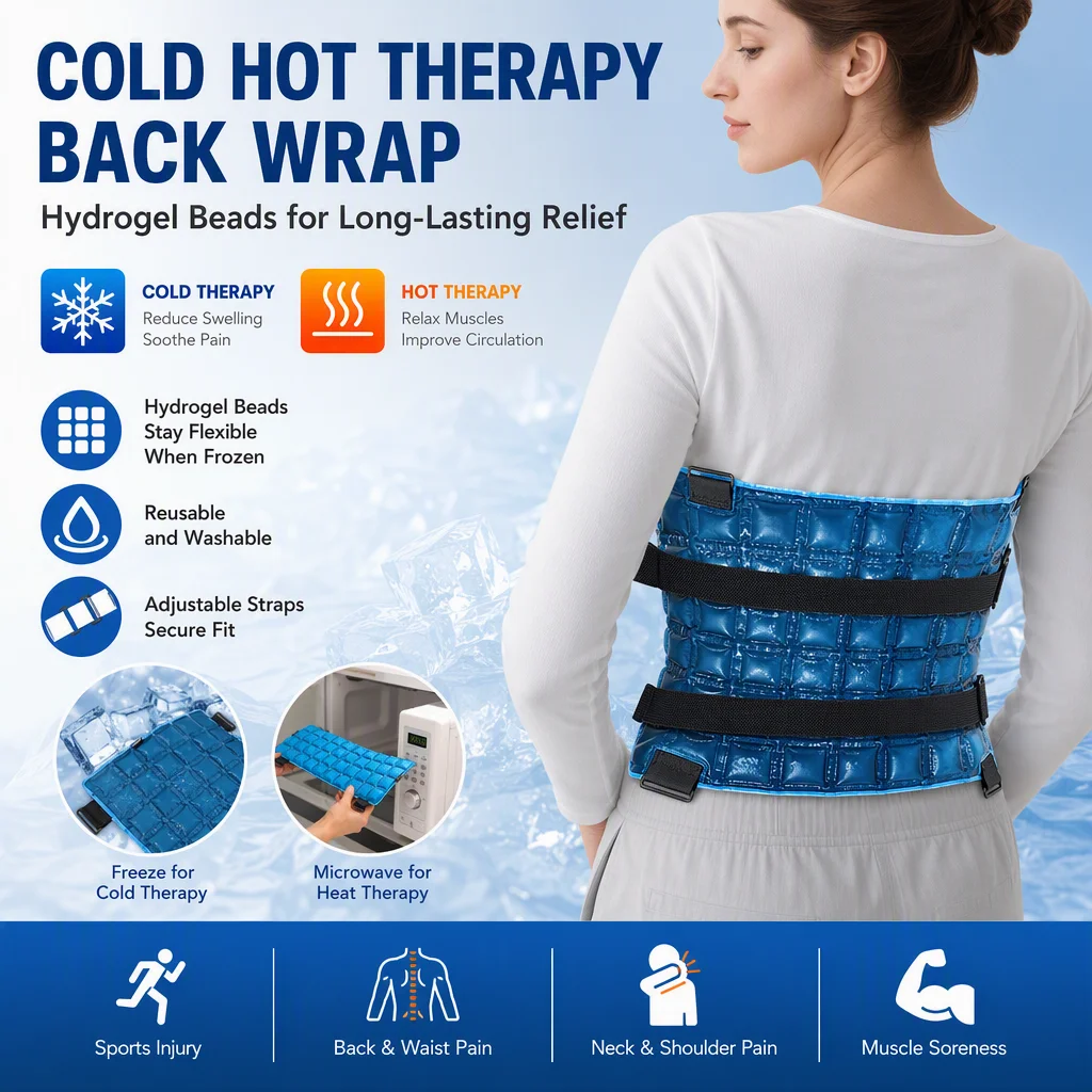 Large Ice Pack For Muscle Relax Reusable Hot Cold Gel Pack Cooling Cushion Knee Leg Back Neck Shoulder Ice Pack Wrap Massage Pad