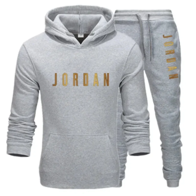 Men's printed sports suit hoodie and sweatpants two-piece set  suitable for casual sports street wear - view 2