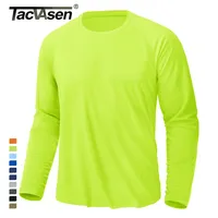 TACVASEN-camisetas de protección solar UPF 50 + para hombre, camisetas atléticas de manga larga de secado rápido, camisetas deportivas de rendimiento