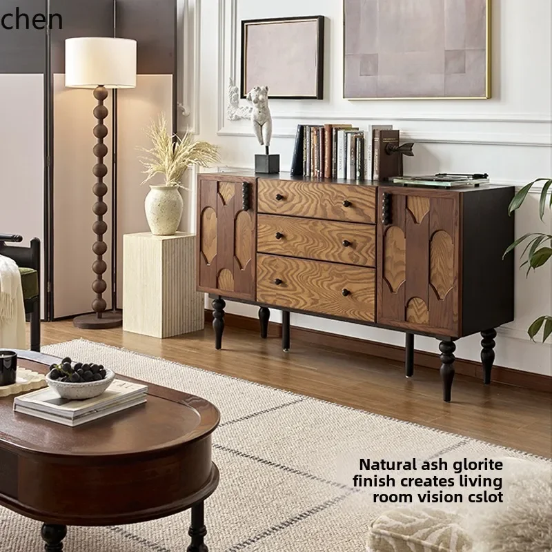 

HSN solid wood dining side cabinet integrated living room locker against the wall entrance cabinet