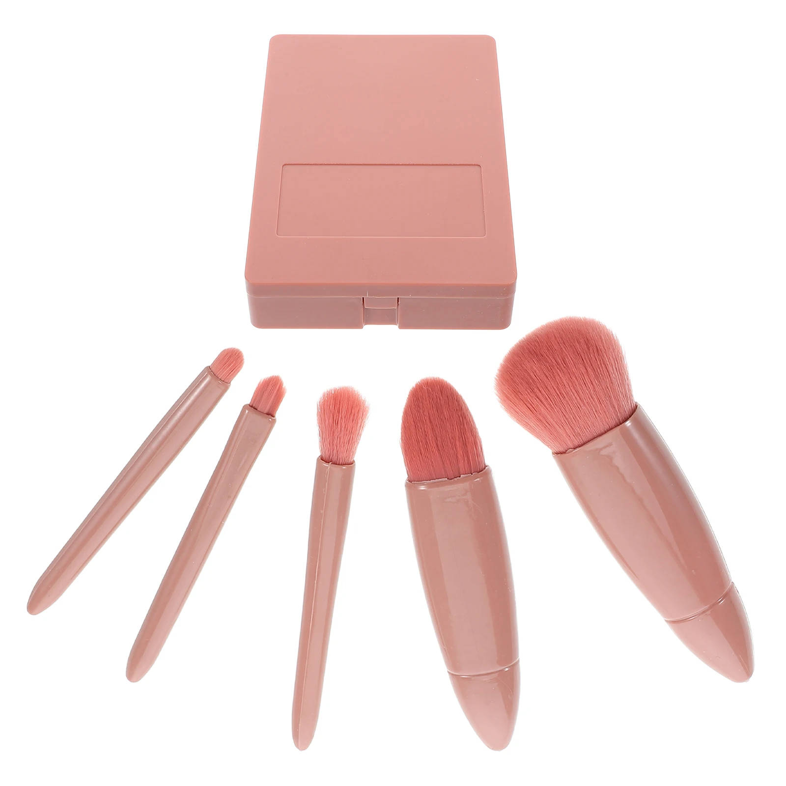 

1Set Travel Makeup Brush Set Compact and Lightweight with Mirror in Case Soft Bristles for Flawless Application Ideal for Women