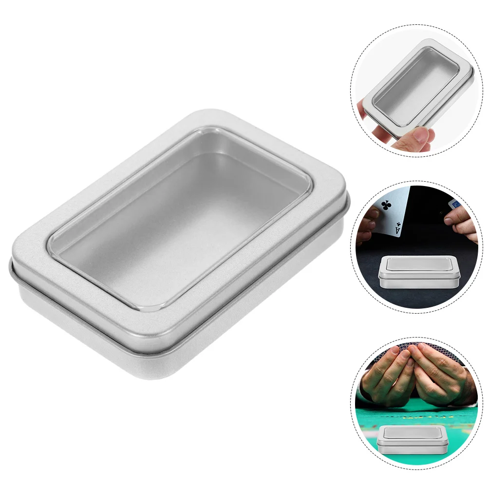 

6pcs Card Storage Box For Playing Cards Gaming Trading Card Organizer Metal Case Business Cards Holder Craft Beads Coins