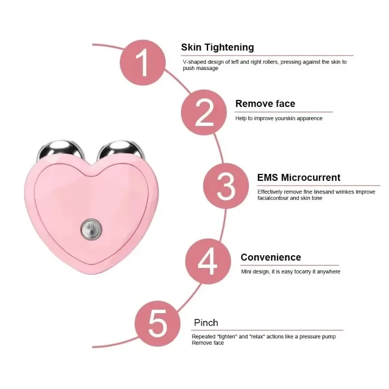 เครื่องนวดหน้า Microcurrent EMS Face Lifting Machine Roller กระชับผิว Rejuvenation Beauty ชาร์จ Facial Anti ริ้วรอย