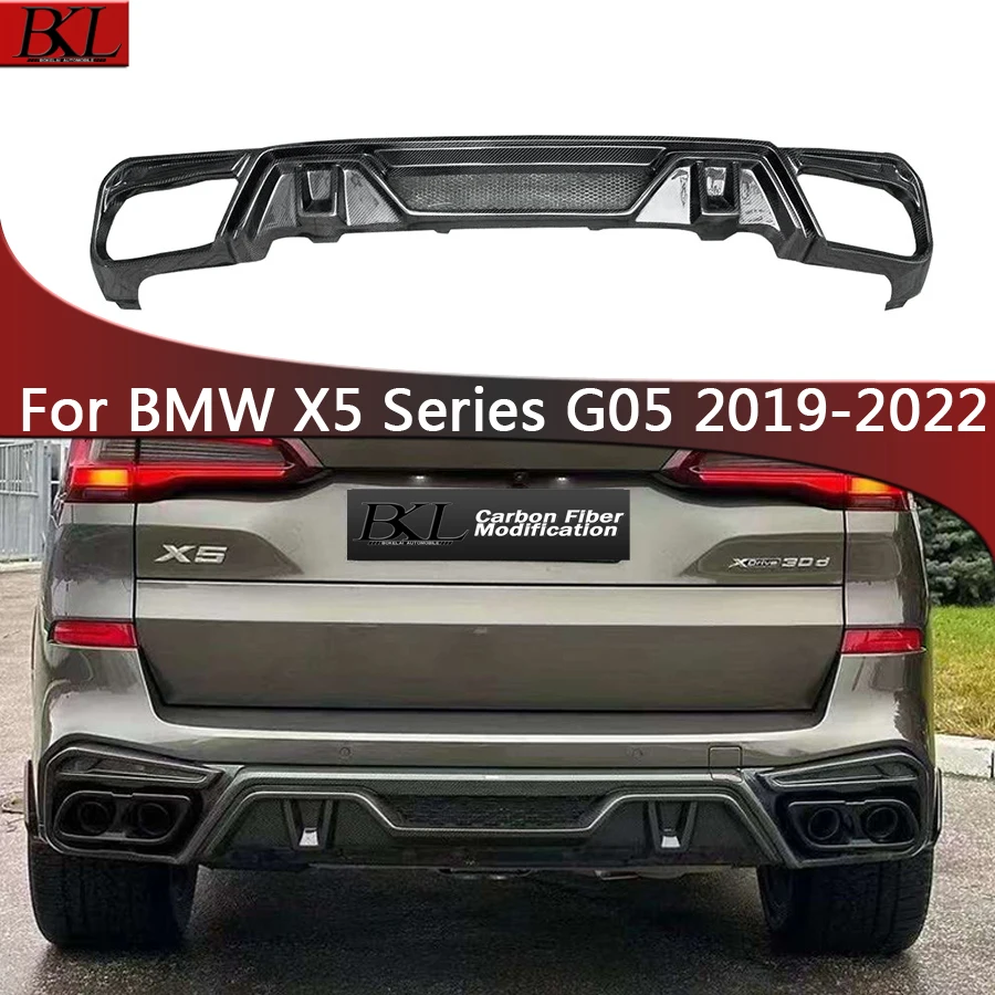 For BMW X5 Series G05 2019-2022 Carbon Fiber Car Rear Bumper Diffuser Rear Splitters Spoiler Back lip shunt L Upgrade body kit