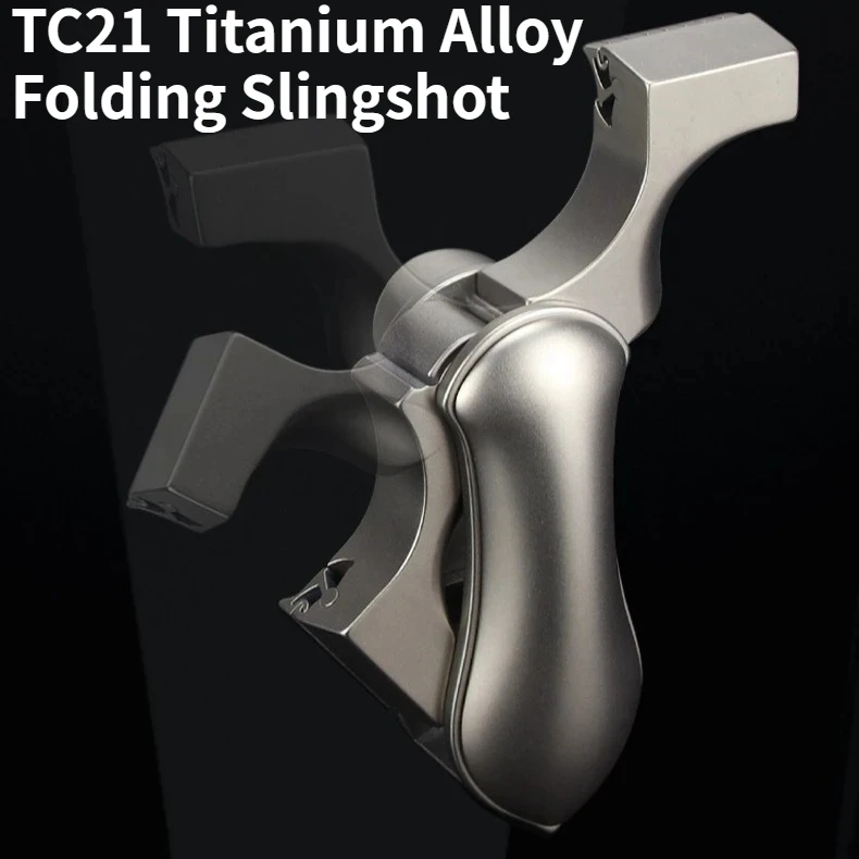 

Складная рогатка из титанового сплава TC21, модель «Зуб дракона», с быстрой компрессией и уплотнением кожи, высокоточная, для активного отдыха, EDC-инструмент