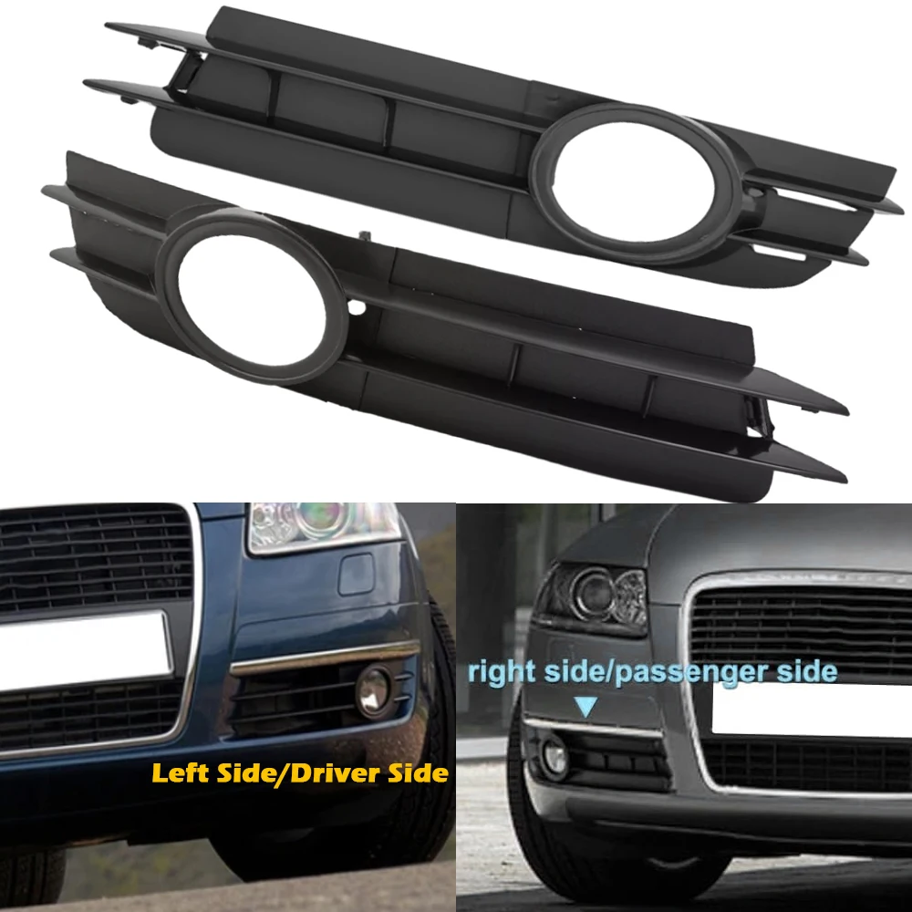 

Left Right Front Bumper Fog Light Lamp Cover Grille for Audi A6/A6 Quattro C6 2005 2006 2007 2008 4F0807681A 4F0807682A