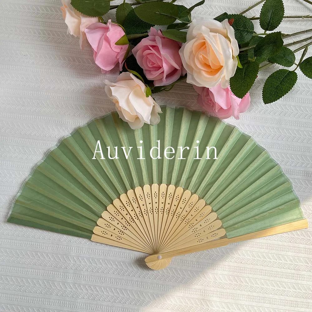 30/40/50 éventails pliants personnalisés en bambou de qualité pour mariage, avec logo sur mesure, pour promotion et décoration intérieure