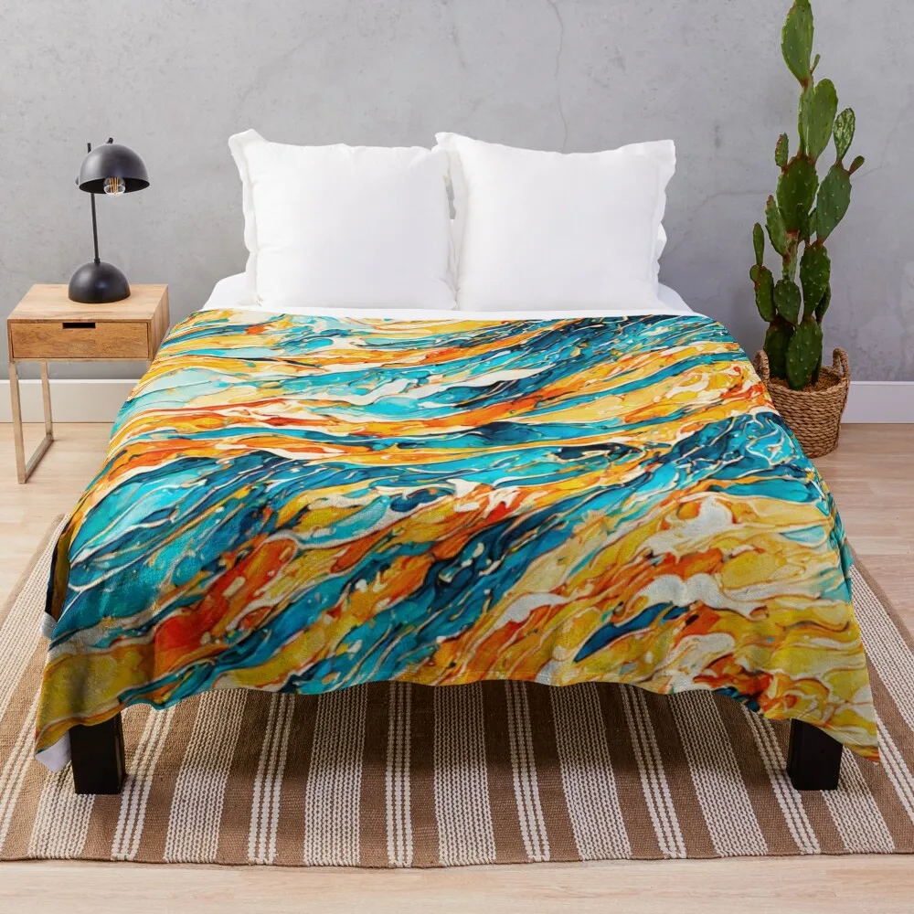 Bottomless emotions abstract painting Throw Blanket Kid'S Nap Sleeping Bag Plaid Blankets