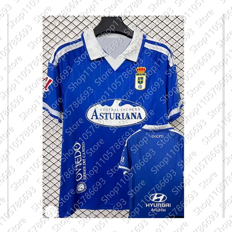 Spain Team Shirt Club of Real Oviedo 2026/27 Local Football Jersey 3D Printed T-Shirt, Men's Breathable T-Shirt Plus Size