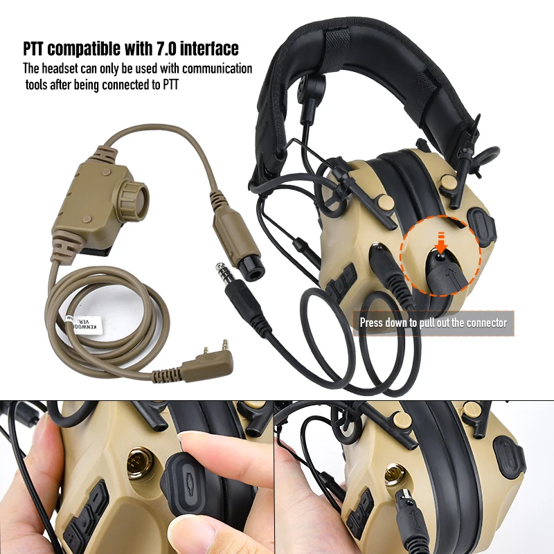 WADSN C7 auriculares tácticos anti-ruido con amplificación sonora - imagen 4