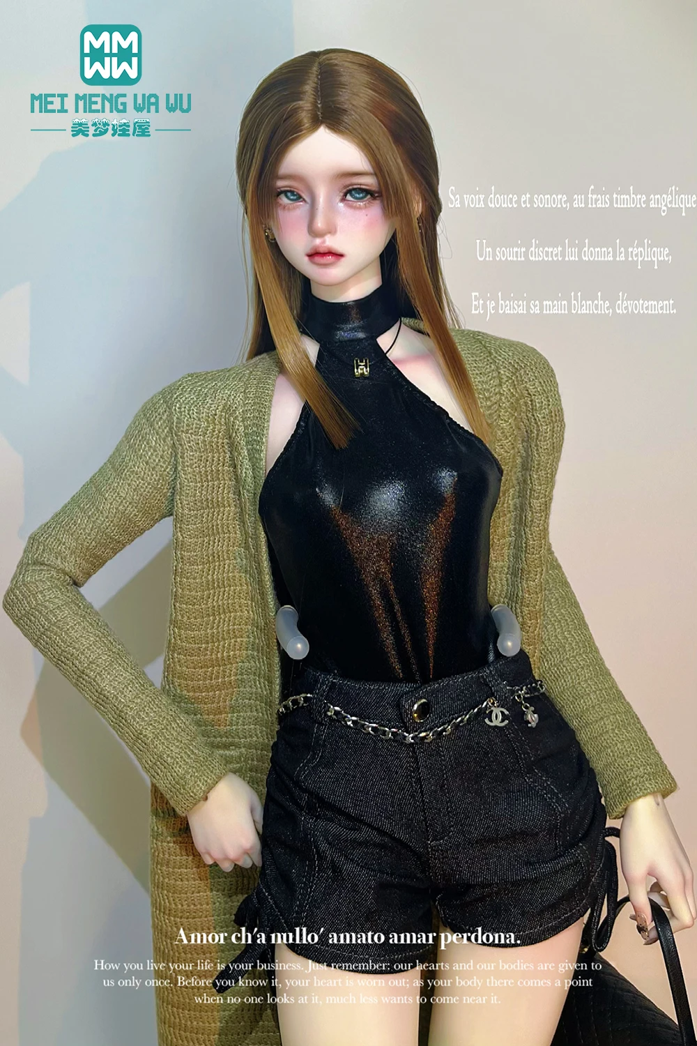 58-63 cm 1/3 BJD Pop Kleding Speelgoed Kogelgewricht Pop Modieuze lange vest Cadeau voor Meisjes