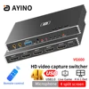 Ayino-リモートコントロール付きビデオキャプチャカード、USB 3.0、4 in 1、スイッチャー、オーディオセパレーター、マイクレコーダー、ゲーム、pc、vg600、hdmi2.0 1