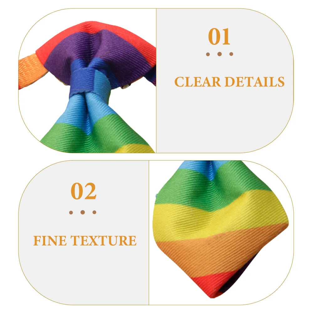 

Rainbow Bowtie Collar Adjustable Lightweight Pet Cat Dog Necklace Colorful Kitten Puppy Christmas Party Decorative Outdoor Cute